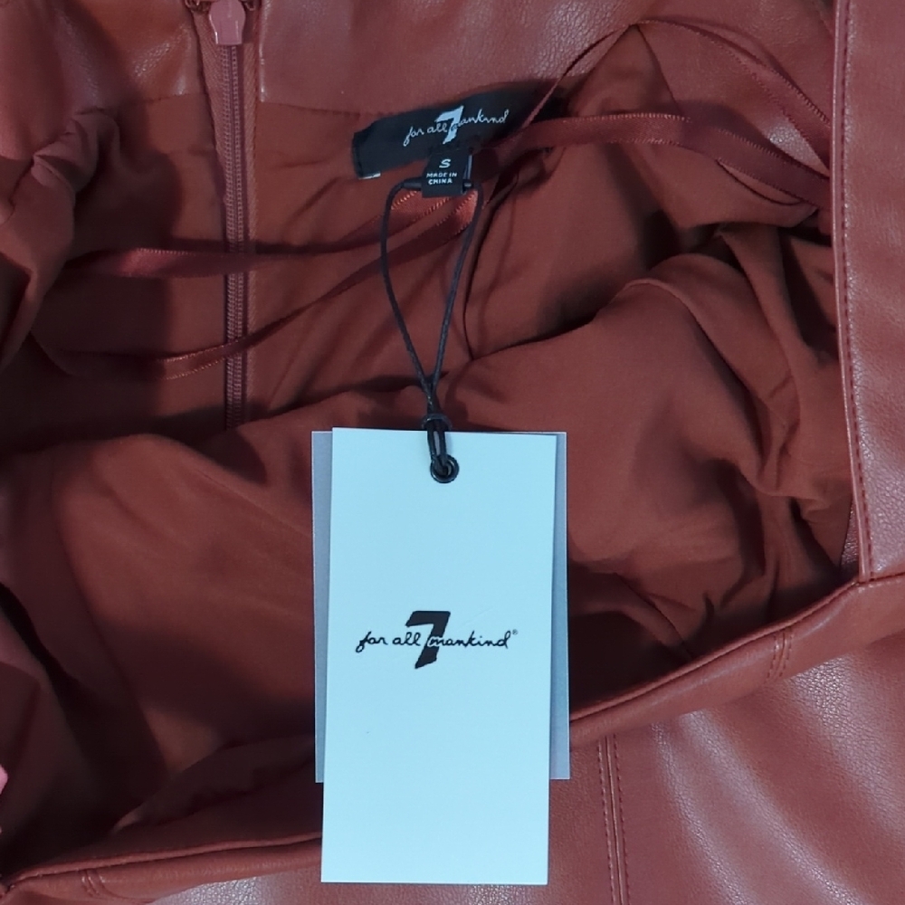 Faux Leather Brown Dress NWT - Picture 2 of 5
